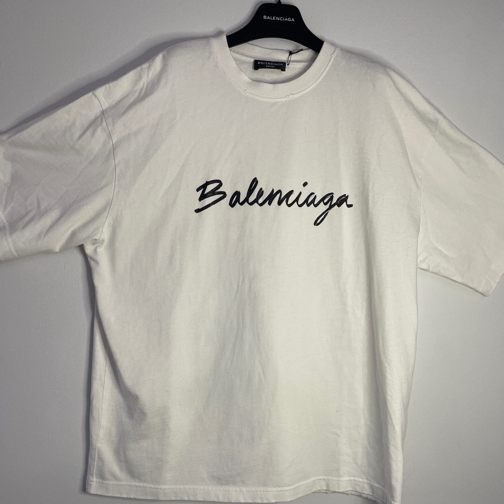 Brand New Balenciaga White Logo Tee – Size Large (With Tags!)